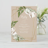 Geometrisch katoenhoudend Baby shower Kaart (Staand voorkant)