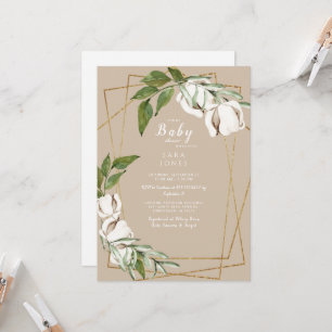 Geometrisch katoenhoudend Baby shower Kaart