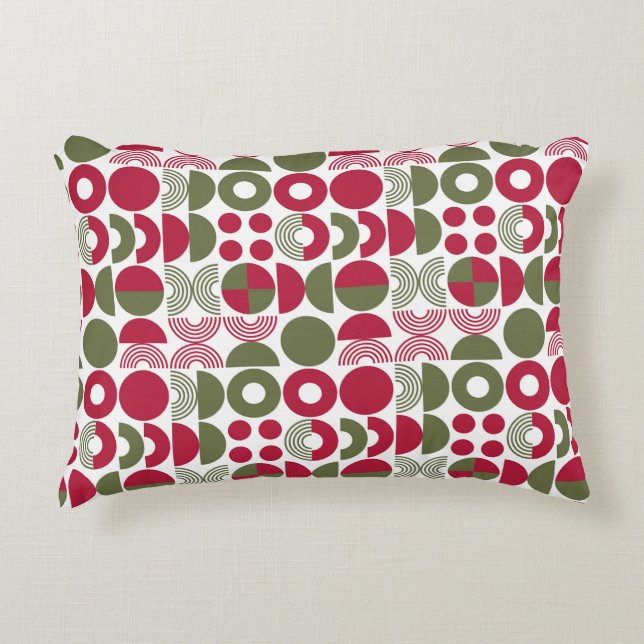 Geometrisch kerstfeest modern accent kussen (Voorkant)