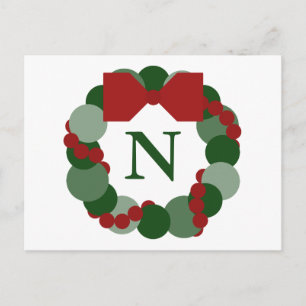 Geometrisch kerstgeschut Briefkaart met monogram