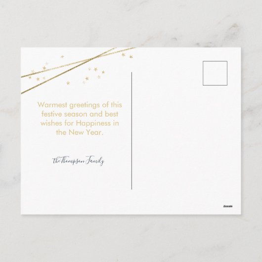 Geometrisch kerstontwerp Twee foto's Feestdagenkaart (Achterkant)