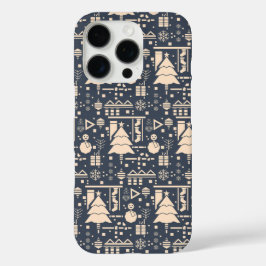 geometrisch kerstpatroon iPhone 16 pro hoesje