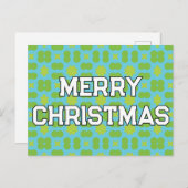 Geometrisch kerstpatroon - gepersonaliseerd feestdagenkaart (Voorkant / Achterkant)