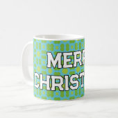 Geometrisch kerstpatroon - gepersonaliseerd koffiemok (Voorkant links)