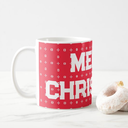 Geometrisch kerstpatroon - koffiemok (Met donut)