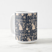 geometrisch kerstpatroon koffiemok (Voorkant links)