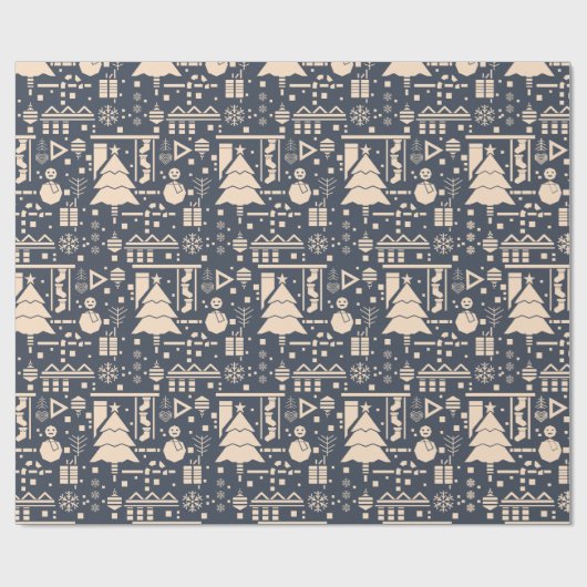 Geometrisch kerstpatroon - modern design cadeaupapier (Vlak)