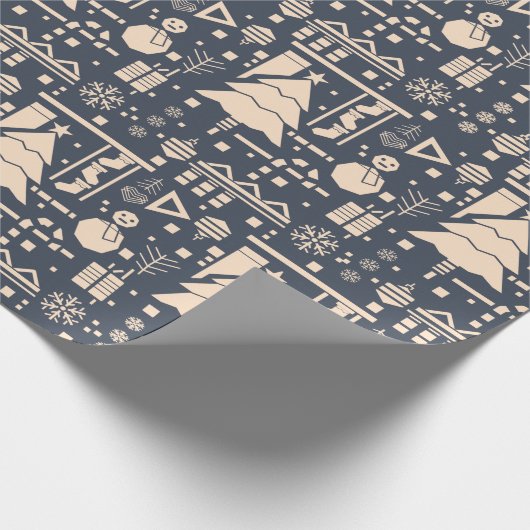 Geometrisch kerstpatroon - modern design cadeaupapier (Hoek)