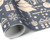 Geometrisch kerstpatroon - modern design cadeaupapier (Rol Hoek)
