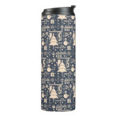 geometrisch kerstpatroon thermosbeker (Gedraaid links)