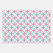 Geometrisch Klassiek Rood Groen Wit Kerstmis Inpakpapier Vel (Voorkant 3)