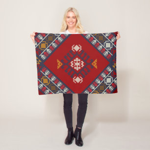 Geometrisch klassieker schattig stijlvol kleurrij fleece deken