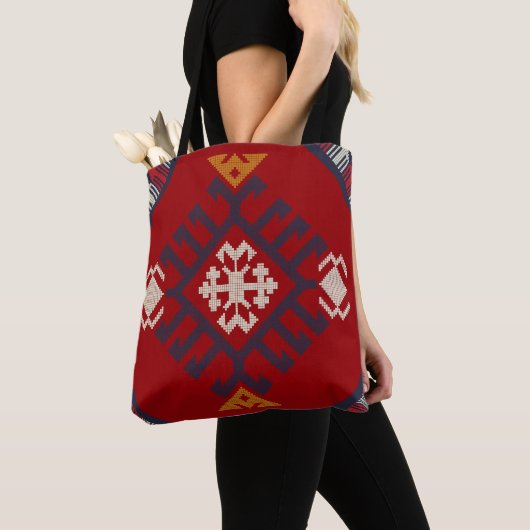 Geometrisch  klassieker schattig stijlvol kleurrij tote bag (Dichtbij)