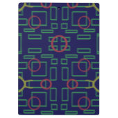 Geometrisch klembord met blauwe vierkanten (Achterkant)