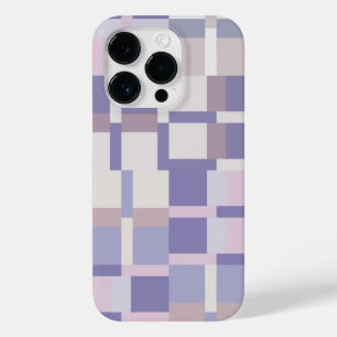 Geometrisch Kleurblokpatroon - Paars en Latte Case-Mate iPhone 14 Pro Hoesje