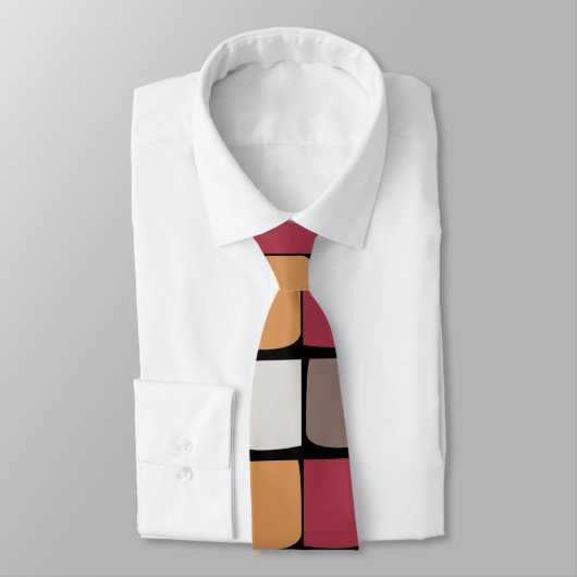 Geometrisch Kleurblokpatroon Stropdas (Gebonden)