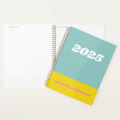Geometrisch kleurenblok in Blauwgroen 2025 geperso Planner (Display)