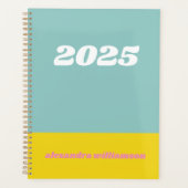 Geometrisch kleurenblok in Blauwgroen 2025 geperso Planner (Voorkant)
