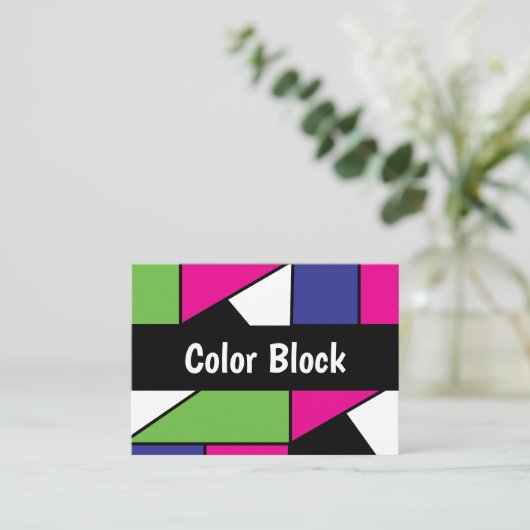 Geometrisch kleurenblok visitekaartje (Staand voorkant)