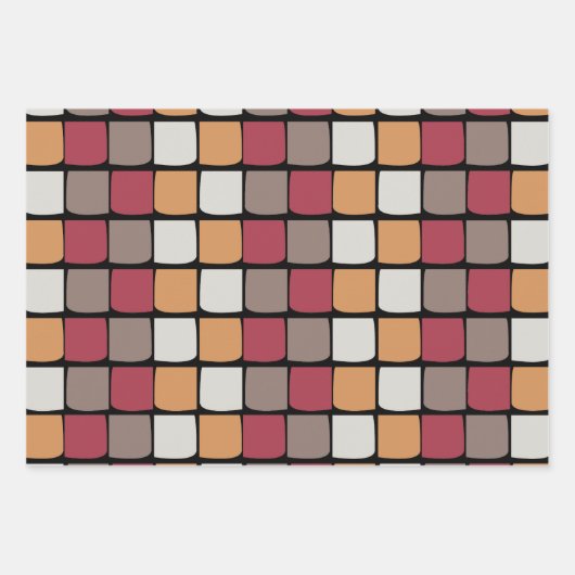 Geometrisch kleurenblokpatroon inpakpapier vel (Voorkant)