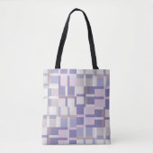 Geometrisch kleurenblokpatroon - Paarse en Latte Tote Bag (Voorkant)