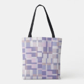 Geometrisch kleurenblokpatroon - Paarse en Latte Tote Bag (Achterkant)