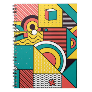 Geometrisch kleurrijk: abstract patroon. notitieboek