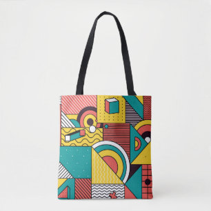 Geometrisch kleurrijk: abstract patroon. tote bag