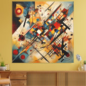 Geometrisch Kleurrijk Abstract Schilderen Canvas Afdruk (Insitu (Woonkamer))