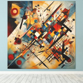 Geometrisch Kleurrijk Abstract Schilderen Canvas Afdruk (Insitu (Houten vloer))