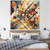 Geometrisch Kleurrijk Abstract Schilderen Canvas Afdruk (Insitu (Slaapkamer))