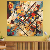 Geometrisch Kleurrijk Abstract Schilderen Canvas Afdruk (Insitu (Woonkamer))