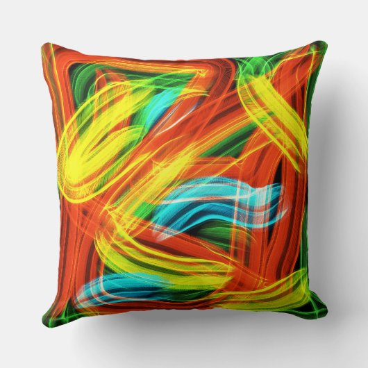 geometrisch kleurrijk decoratief Sierkussen (Achterkant)