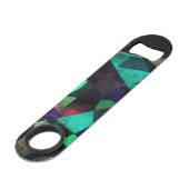 Geometrisch, Kleurrijk, Geweven Abstract Art. Speed Flessenopener (Achterkant Gekanteld)