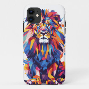 Geometrisch kleurrijk leeuwenontwerp Case-Mate iPhone case