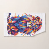 Geometrisch kleurrijk leeuwenontwerp handdoek (Handdoek)