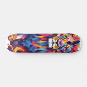 Geometrisch kleurrijk leeuwenontwerp persoonlijk skateboard (Horizontaal)