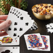 Geometrisch kleurrijk leeuwenontwerp pokerkaarten (Insitu)