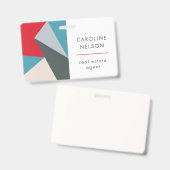 Geometrisch kleurrijk modern Abstract onroerend go Badge (Voor- en achterkant)