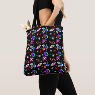 Geometrisch kleurrijk patroon tote bag