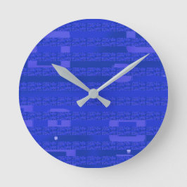 Geometrisch koel circuit blauw ronde klok