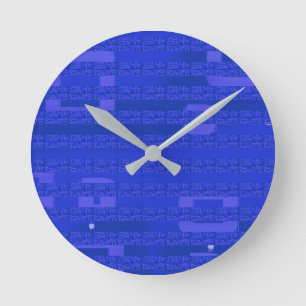 Geometrisch koel circuit blauw ronde klok