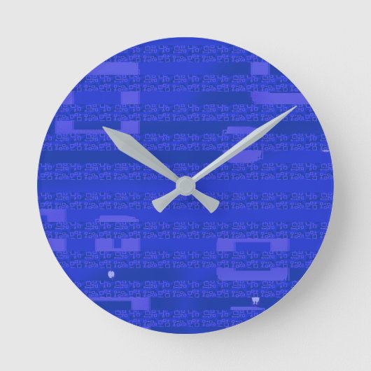Geometrisch koel circuit blauw ronde klok (Voorkant)