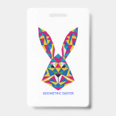 Geometrisch konijnenportret badge (Achterkant)