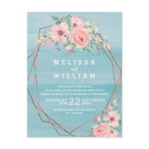 Geometrisch Koper Waterverf Floral Beach Bruiloft