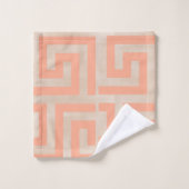 Geometrisch koraal en zand Patterned Bad Handdoek (Wasdoekje)