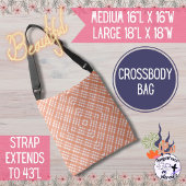 Geometrisch koraal pllaid Quilt Square Tote Bag