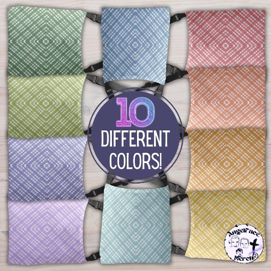 Geometrisch koraal pllaid Quilt Square Tote Bag