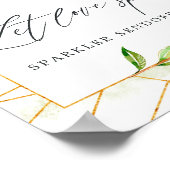 Geometrisch kristal bruiloft laat liefde sprankele poster (Hoek)