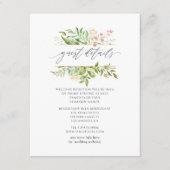 Geometrisch kristal groen bruiloft gast details informatiekaartje (Voorkant)